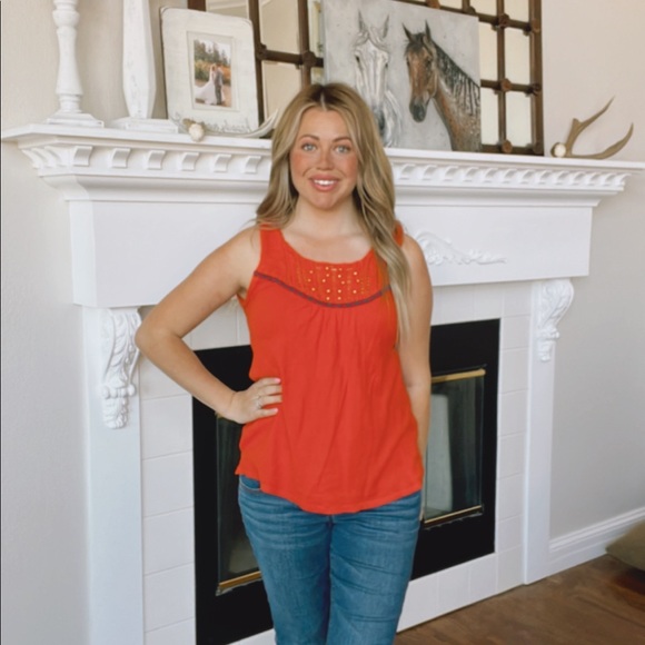 Meadow Rue Embroidered Knitted Tank Top Sz Small - Picture 2 of 6